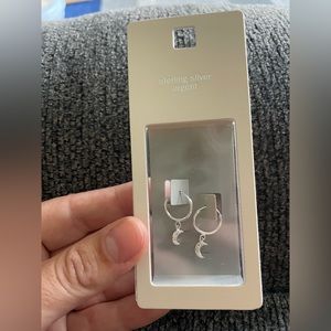 Moon hoop earrings